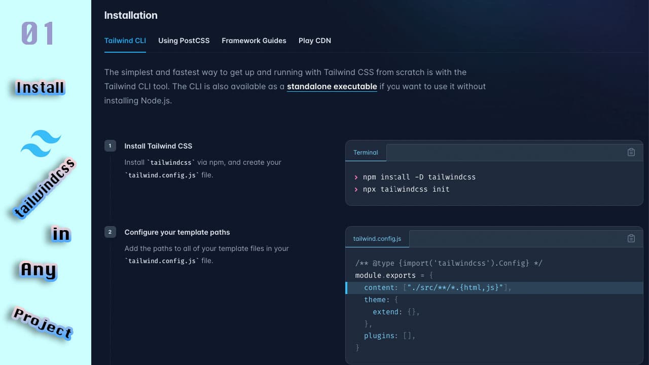 #01 Install Tailwindcss with CLI | Tailwindcss install Bangla tutorial
